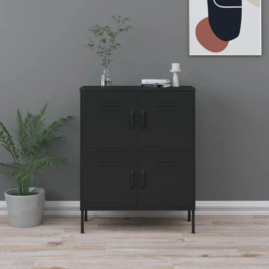 

Storage Cabinet Black 31.5x13.8x40 Steel
