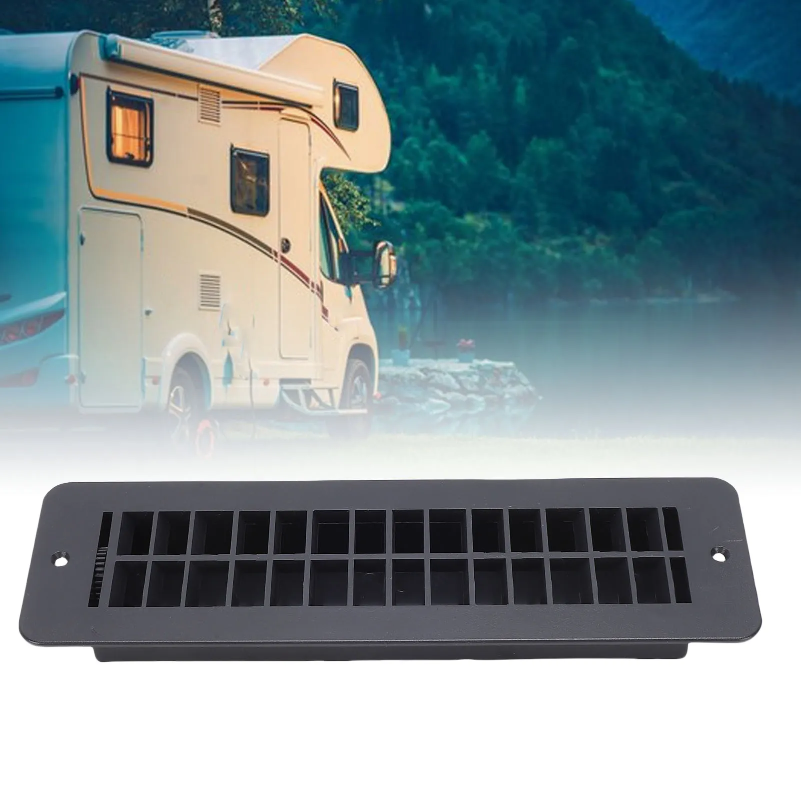 

Dampered Floor Register RV Plastic Floor Register with Damper Black Adjustable Floor Vent Cover for Motorhome RV Floor Register