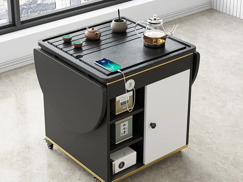 

Mobile tea table folding table dual-purpose simple balcony tea cart small household flint furniture living room furniture