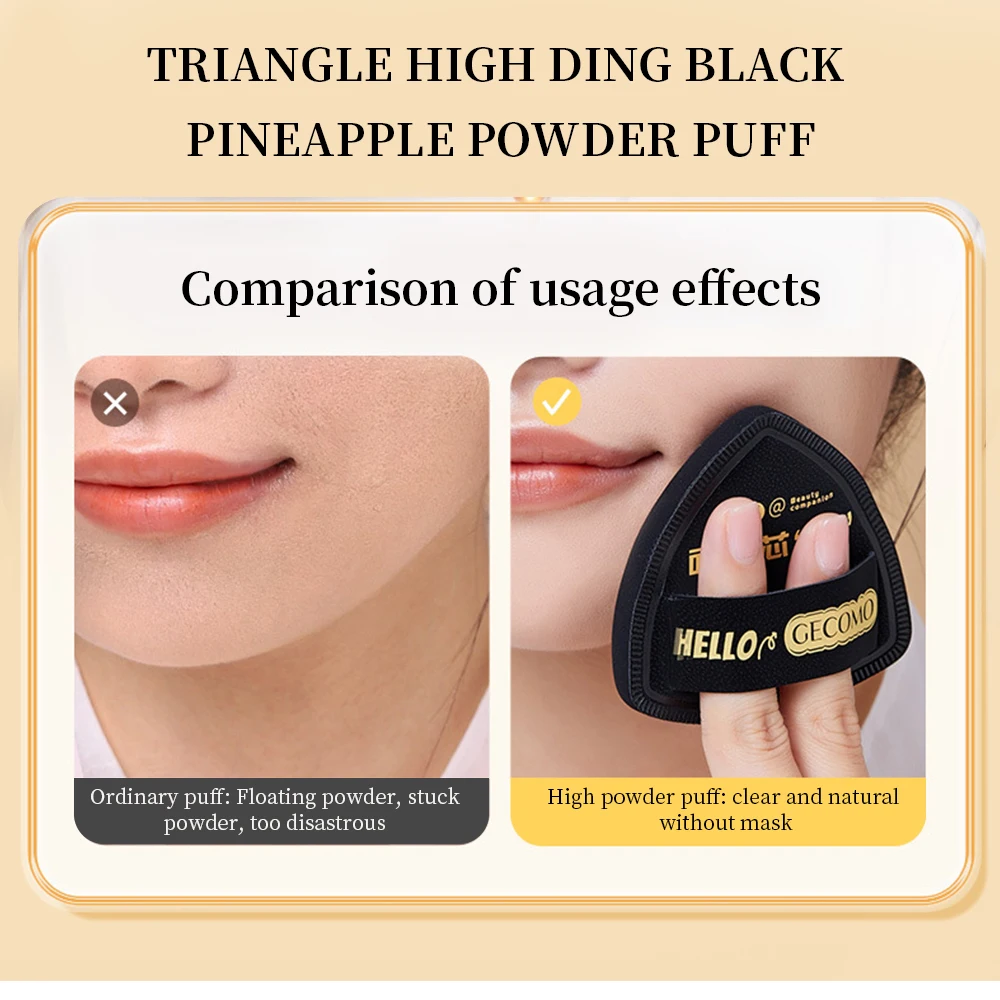 GECOMO-Puff em pó triangular, esponjas de maquiagem com estojo de viagem, uso duplo seco e úmido, macio e amigável à pele, grosso e durável