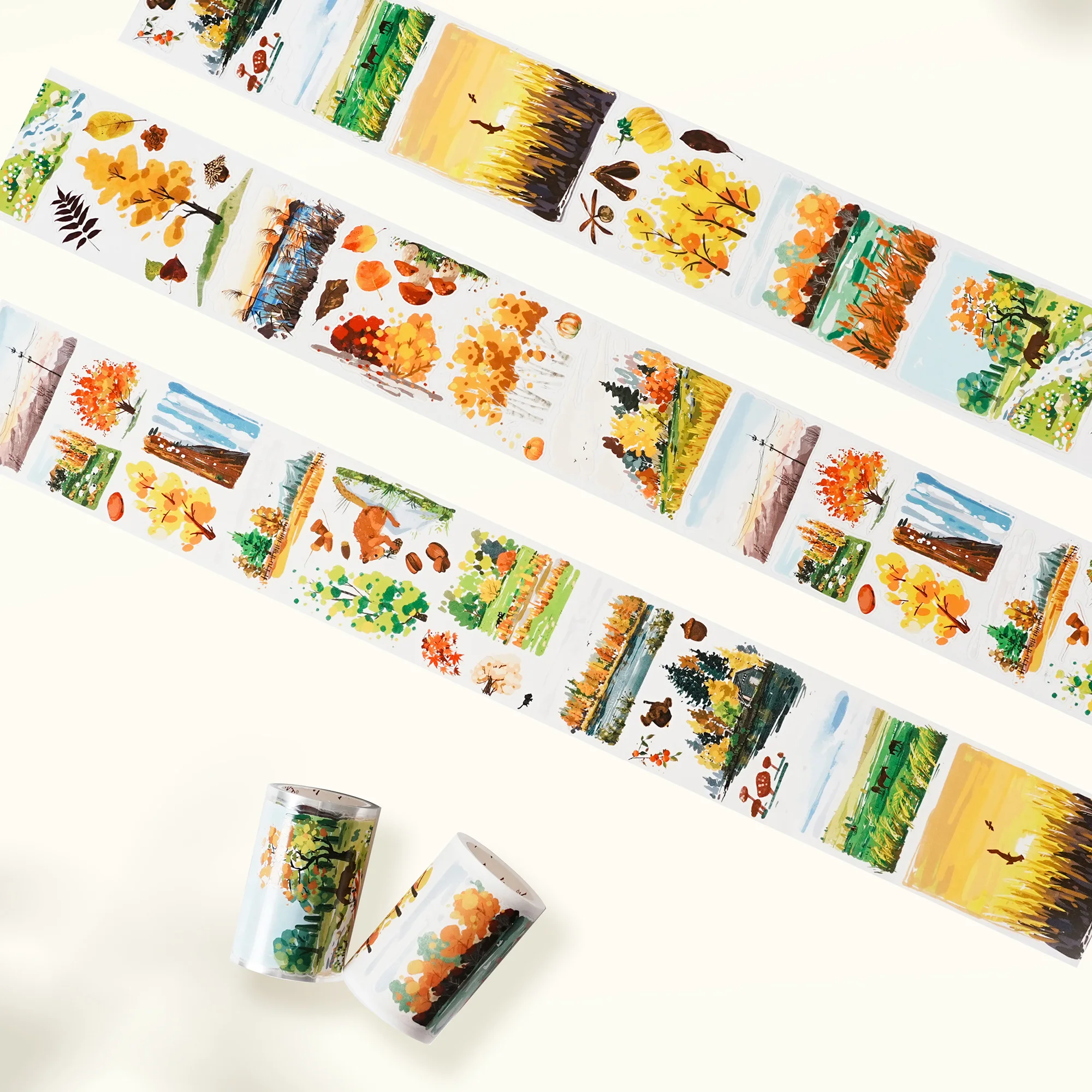 

Оригинальная лента WT, картина с осенними пейзажами, журналная лента, бумага, высеченный пейзаж из ПЭТ