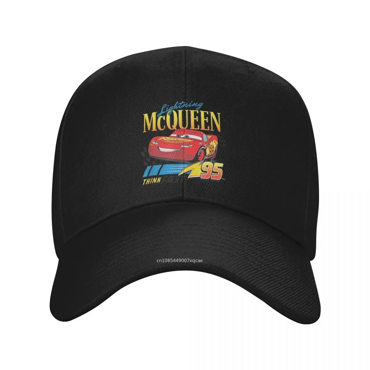 Cars Lightning McQueen Think Fast Baseball Cap Adult Hip-Hop Trucker Worker Cap Hats Adjustable Polyester Dad Hat Autumn Hat