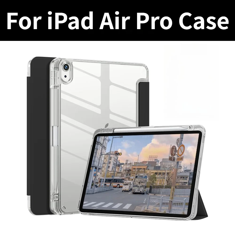 

For iPad Air 11 M4 2026 Air 4567 gen 11inch Acrylic Case with Pen Slot For iPad 10th Gen 11th A16 12th A18 Pro 11 M5 2025 Cover