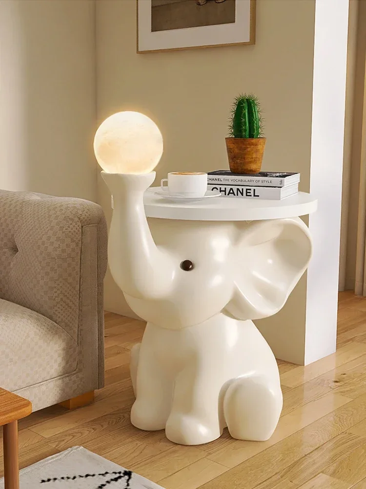 T*@ Home Decor Elephant Statue Floor Ornament Living Room Figurine TV Cabinet Sofa Coffee Table Housewarming Gift Decoration