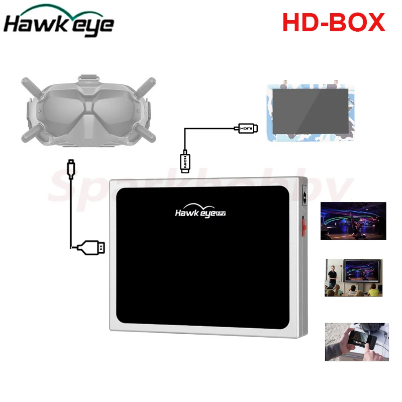 Hawkeye Little Pilot HD-BOX HDMI FPV Signal Output Resolution 1080p 60Hz 10.2*7.8*1.6CM Silver For DJI V1 V2 Video glasses DIY