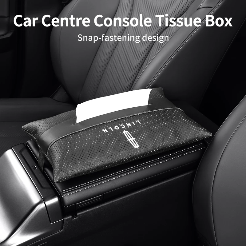 Universal Car Centre Console Tissue Box Seat Back Tissue Storage Bag For Lincoln Nautilus Aviator Navigator MKZ MKX Continental
