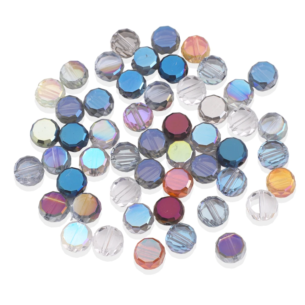 الخرز الزجاجي الكريستالي السائب لصنع الحلي ، شكل دائري مسطح الظهر ، أقراط تصنعها بنفسك ، قلادة ، خياطة ملابس ، 8 أو 50 أو #4