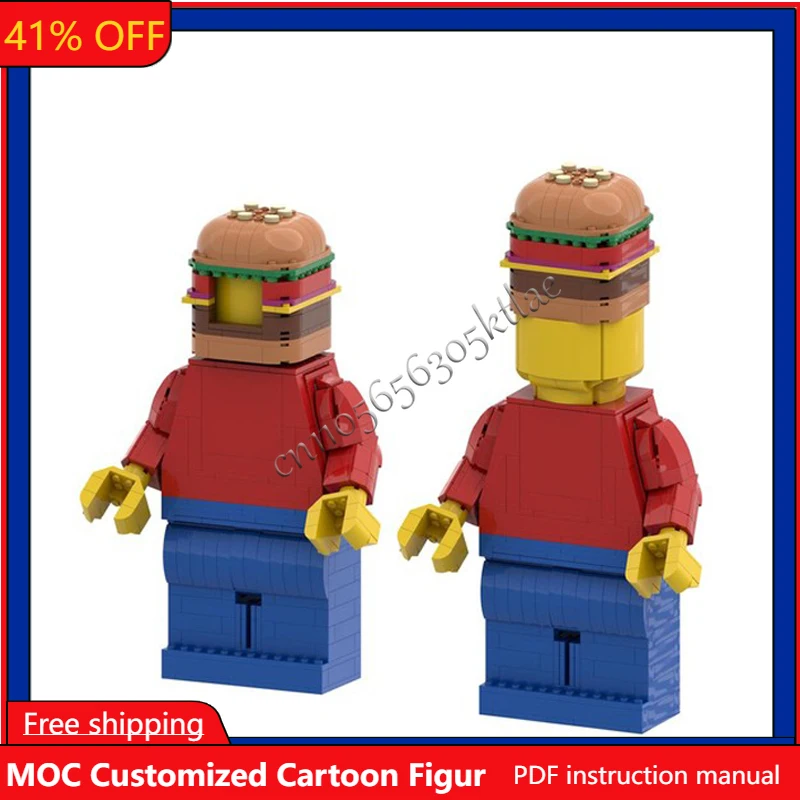 

221 PCS MOC Customize Famous Scaled Minifigure Accessory Bundle Hamburger Hat And Helmet Birthday Cartoon Anim Figures Toy Gifts