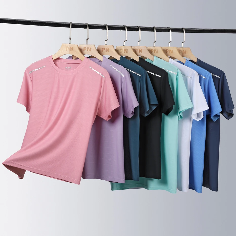 Women Quick-Drying Ice Silk Cool Reflective High Elastic  Breathable Sports T-Shirt Tees Fitness Gym Workout Shirt