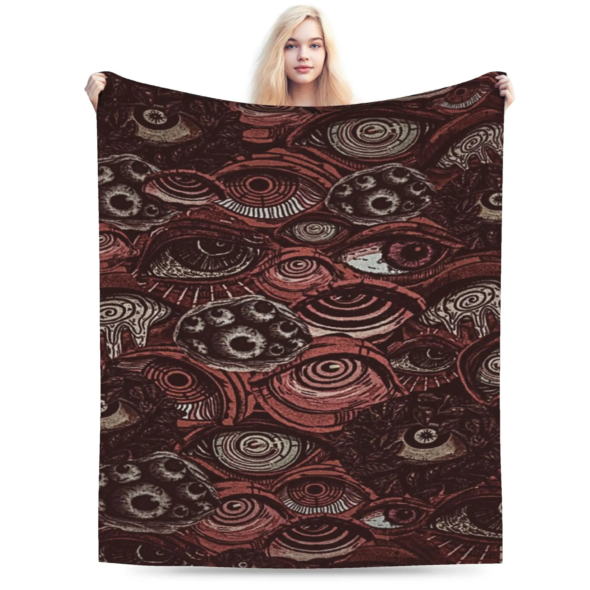 Super Soft Bloody Eyeball Throw Blanket Premium Fleece Flannel Lightweight  Bed Blanket Cozy Fluffy Bedspread All Season Use