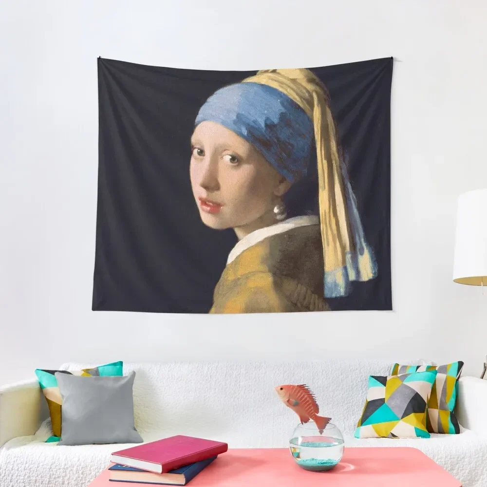 Johannes Vermeer Girl with a Pearl Earring Tapestry Aesthetic Room Decor Korean Home Decoration Room Ornaments Tapestry