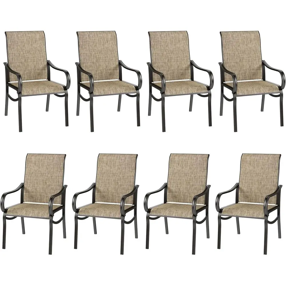 

Patio Dining Chairs Set o 8 Outdoor Chairs High Back Textilene or Lawn Garden Backyard Poolside Weather Resistant