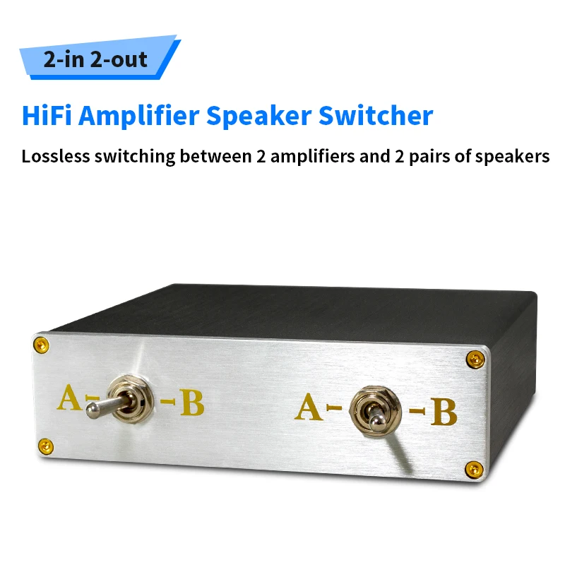 

Усилитель HiFi с 2 входами и 2 выходами, переключатель для колонок, гнездо из чистой меди с позолотой, конструкция с прямым подключением без питания.