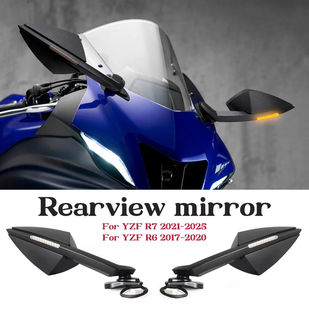 

For Yamaha YZFR7 YZF-R7 2021-2025 YZF-R6 YZF R6 2017-2020 Motorcycle Rearview Mirrors Rear View Mirror Turn Signal Light YZF R7