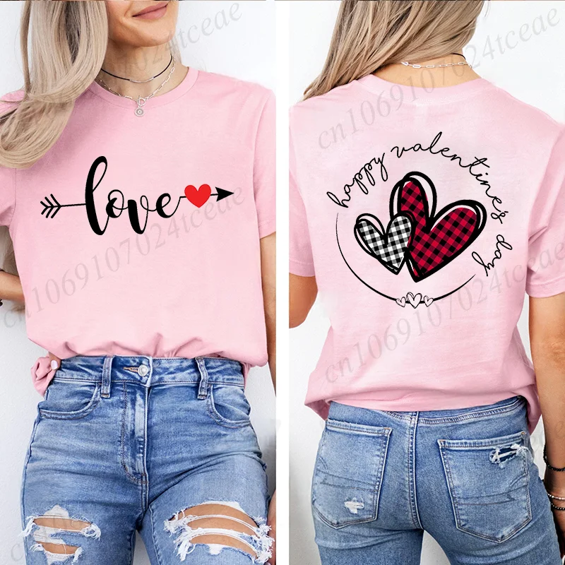 트렌디 한 여름 티셔츠 여성용 반팔 티셔츠 발렌타인 레 - Summer Clothing Brands For Women 리뷰 및 가격