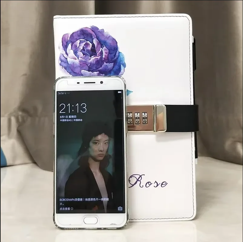 A5 Cute Dandelion Diary with Code Lock Blockade Notepad Girls Password Book Cute Thick Journals Notebooks School School Supplies