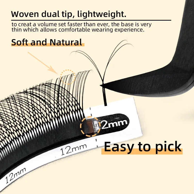 1 Case YY Shaped Lash C D Curl 0.07 Mix Lengths Faux Mink Natural Soft Russian Volume Premade Fans Eyelash Extensions