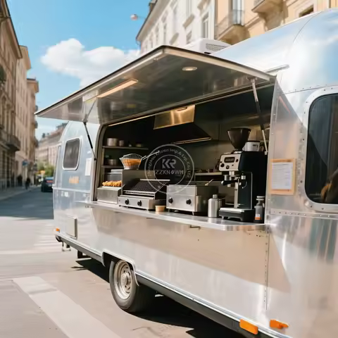 Fully Equipped Caravan Bar mobile trailer Ice Cream Cart Pizza Fast Taco Food Truck food trailer with Full Kitchen