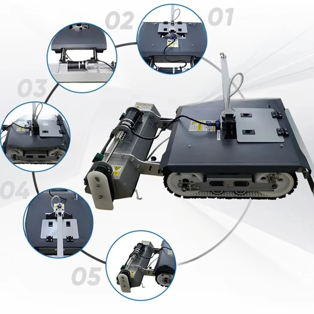 High Efficiency Solar Panel Cleaning Robot Remote Control with Cleaning Brush Type Solar Panel Robot