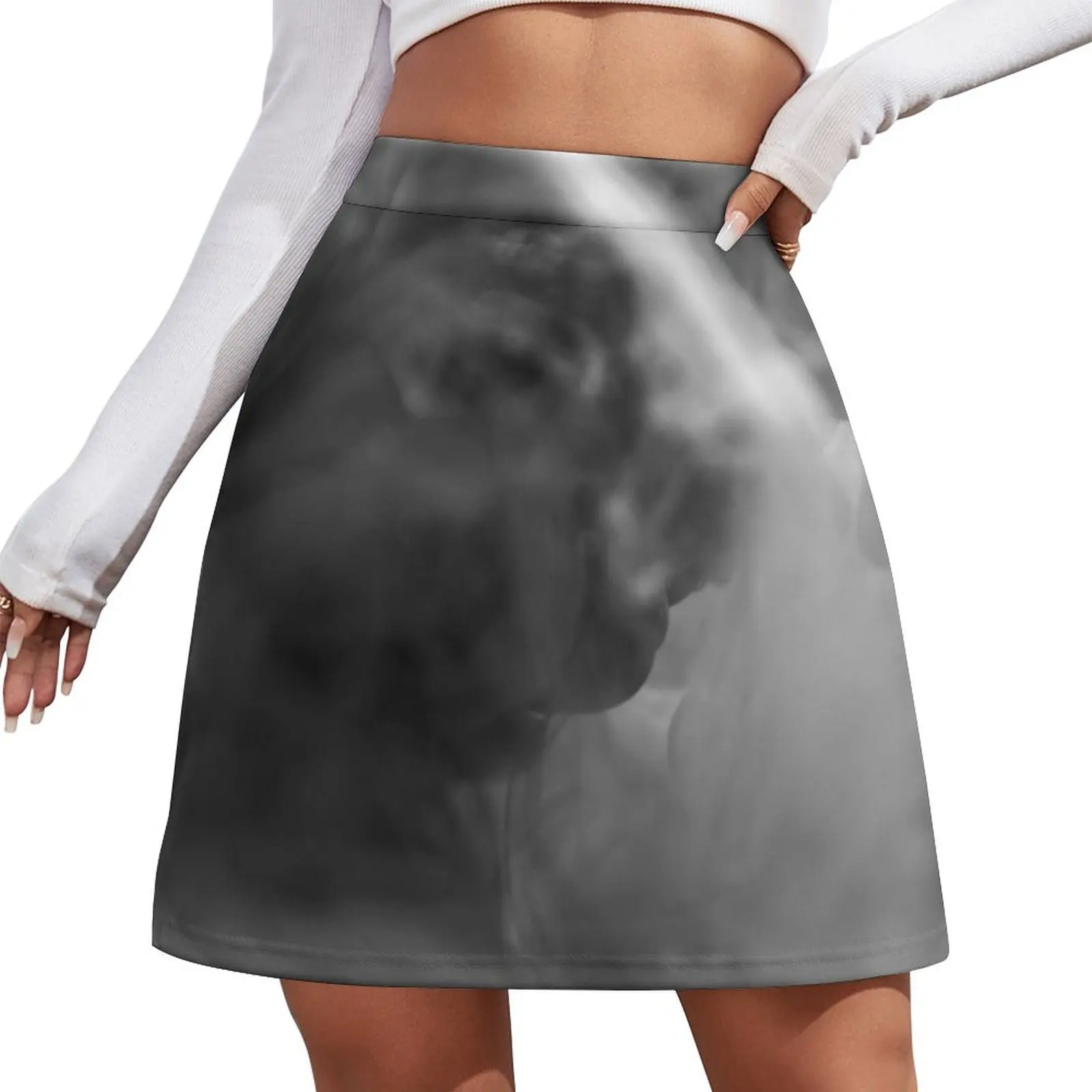 

Ink in water black white background abstract arts smoke Mini Skirt Women's clothing Kawaii kpop