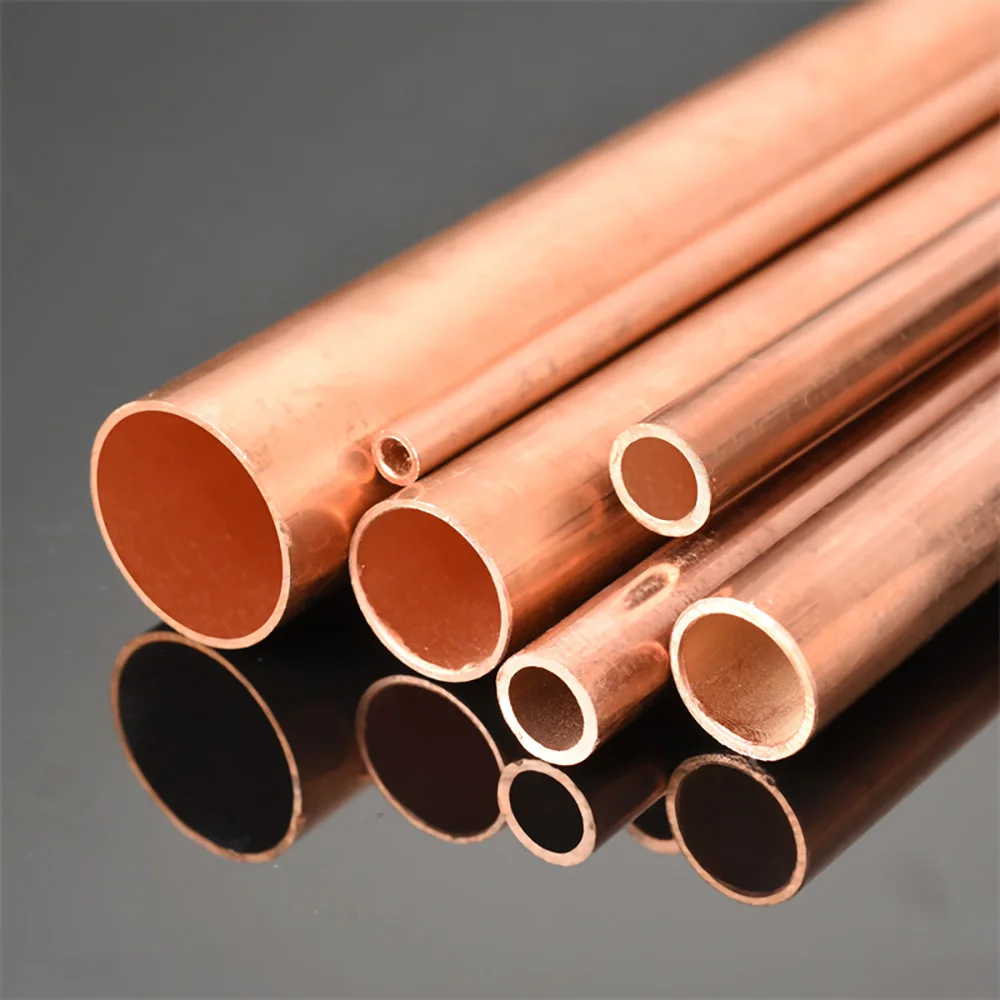 500mm Hard Copper Round Tube Straight Pipe OD 6/7/8/9/10/11/12/14/16/20/30/35mm 99.9%Pure Coppers Hollow Tubes Tubing DIY Crafts