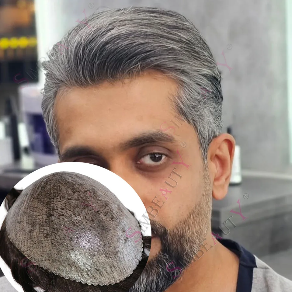 

Мужской парик 1b20 1b65 Серый Блондин 100% человеческие волосы Супер натуральная линия волосПрочный микрокожа Тонкая HD ПУ База Неотраченный протез