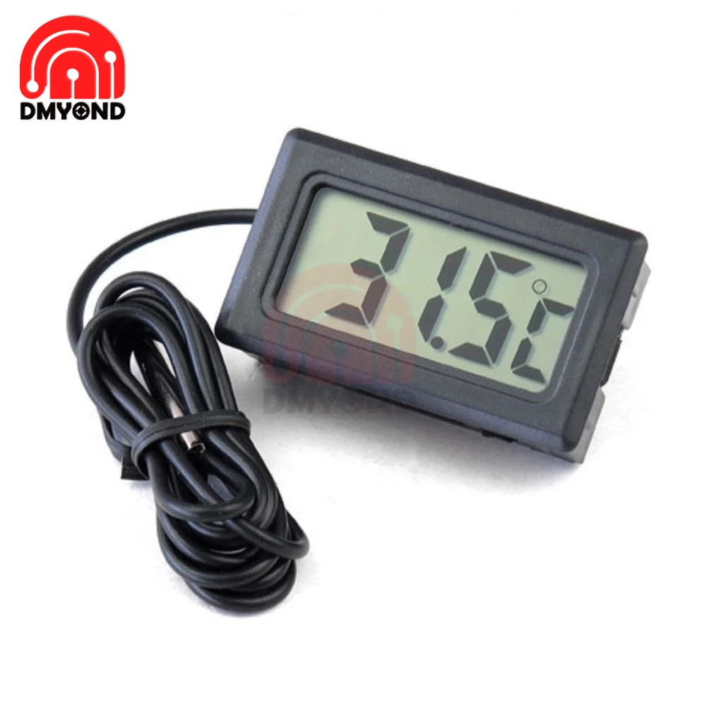 FY-10 3M Mini Digital LCD Display Embedded with Probe Fridge Freezer Thermometer Sensor Thermometer Thermograph For Aquarium