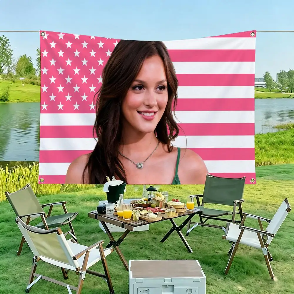 Leighton M-Meester Actor Flags Flag Tapestry Outdoor Decor Flaga Decorative Home Objects Barber Shop Decoration