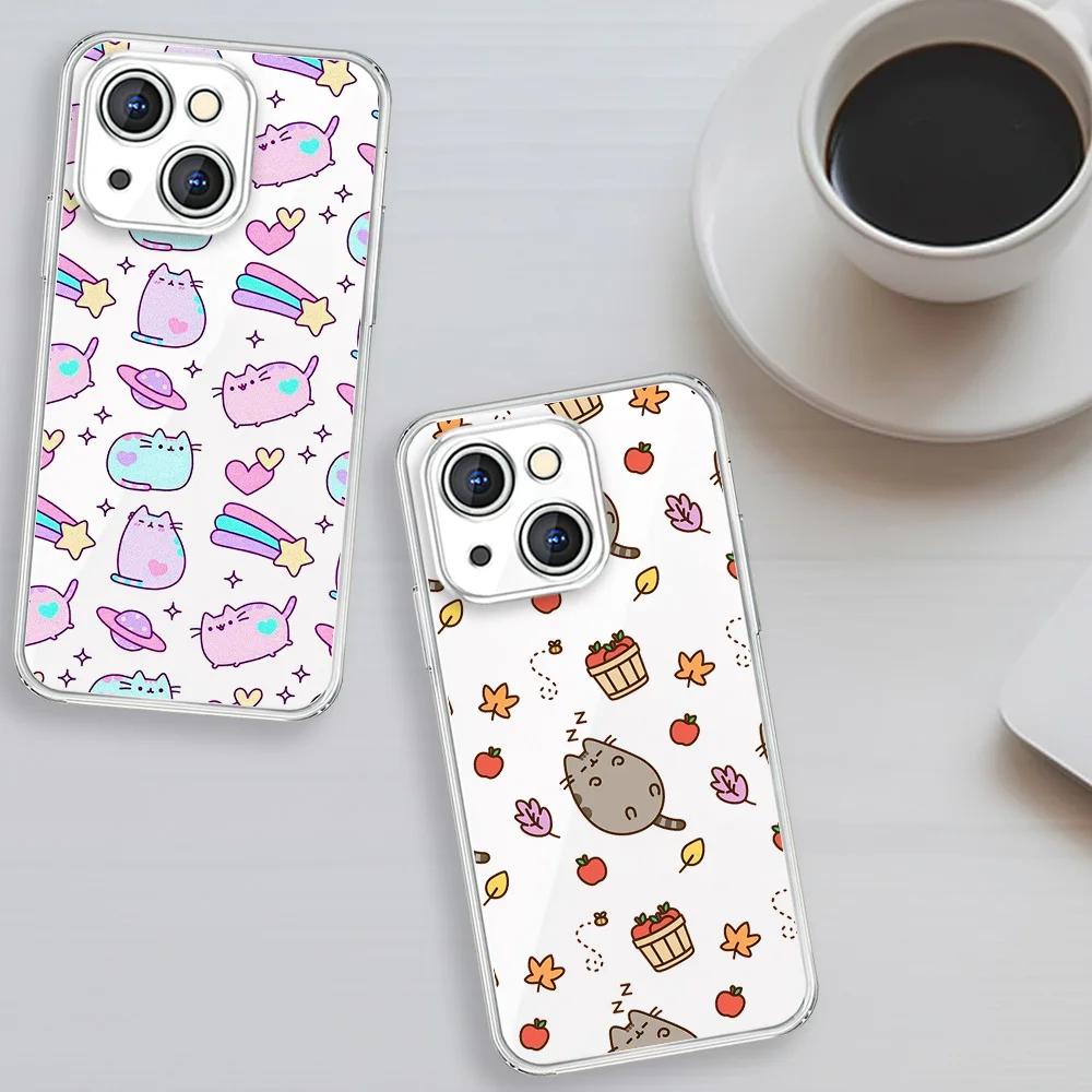 Cute Cartoon Cat P-Pusheens Phone Case For Samsung Galaxy A72 A52 A05 Lite Soft Phone transparent Cover