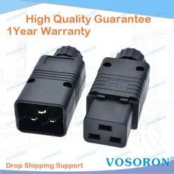 Female Male 16A 250V CE Copper IEC320 C19 C20 PDU UPS Power Receptacle Outlet AC Electrical Cord Connector Removable plug socket
