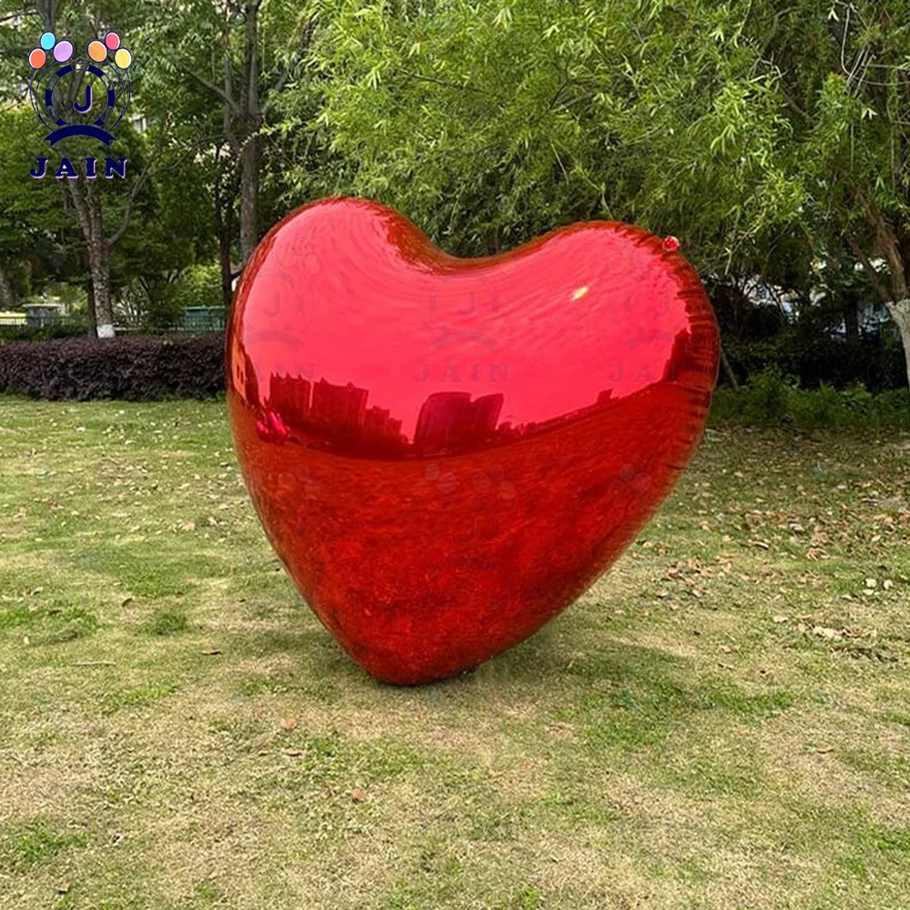 Giant Red PVC Heart Disco Ball Inflatable Mirror Ball Shiny Ball Mirror Balloon heart-shaped for for Party Event Decoration