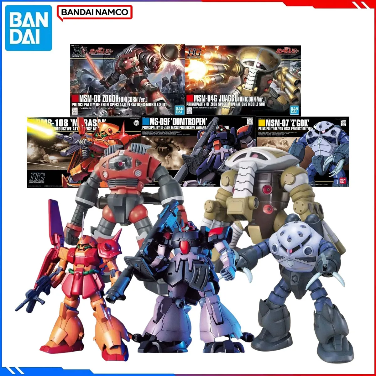 

Подлинная Bandai, оригинальная фигурка Gundam, наборы моделей HGUC, аниме-фигурки Zgok Marasai Juaggu, единорог, экшн-модель, игрушки, подарок для детей