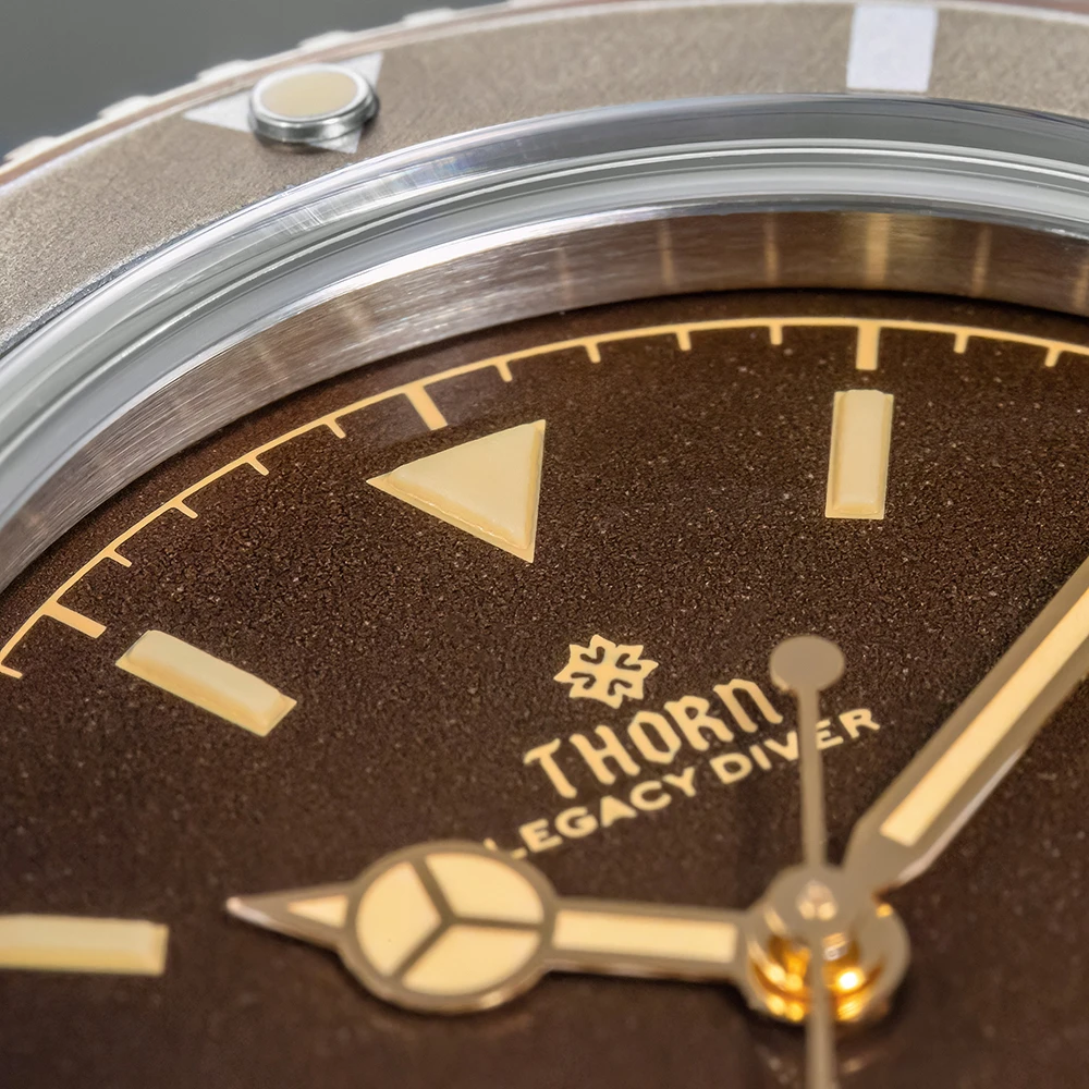 Thorn T028 Bronze Dive Watch PT5000 Automatic Movement Mechanical Watches Aluminum Bezel Sapphire 37mm Men Wristwatch view 5