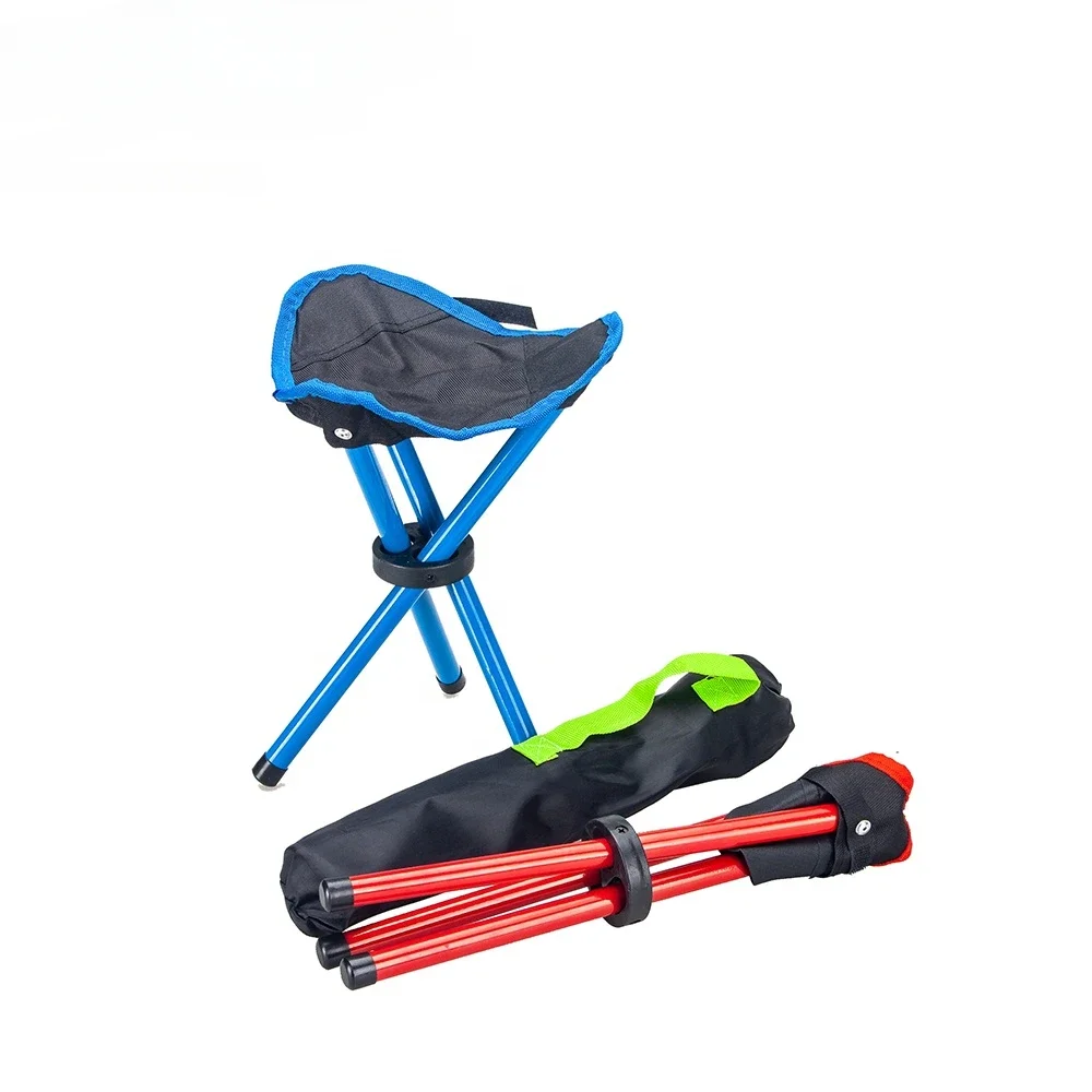 Mini taburete de Metal de acero ligero para niños, silla de tres patas para exteriores, silla de playa para acampar, pesca, trípode barato