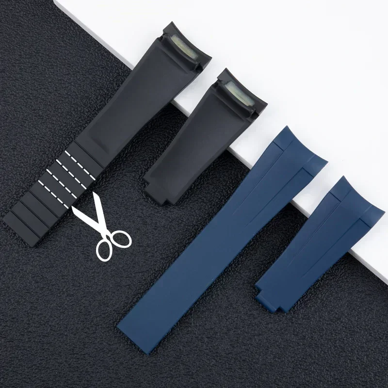 حزام ساعة مطاطي 20 مم 21 مم لحزام رولكس الغواصة كارسون أويسترفليكس GMT معصمه زنبركي ضبط مشبك