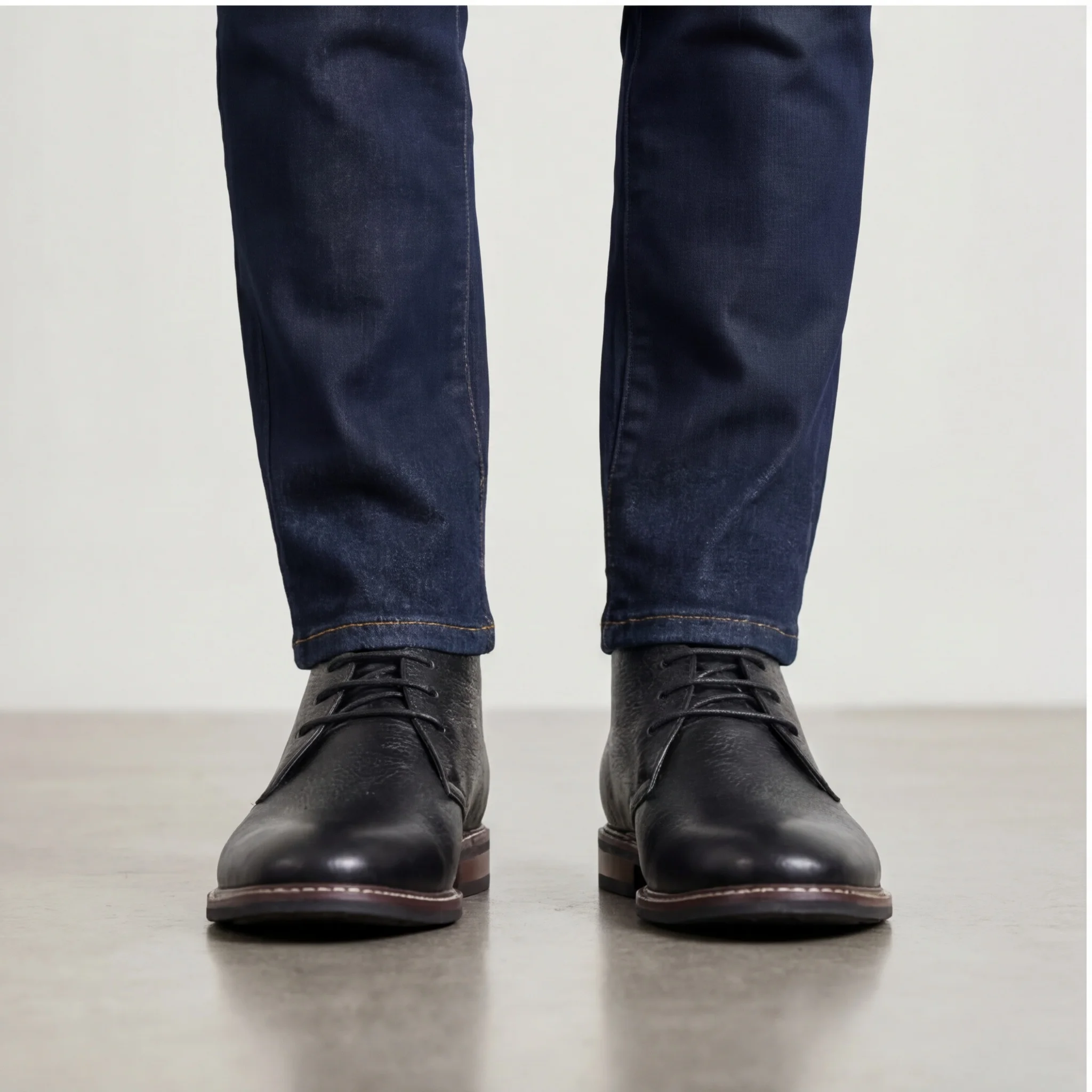 100% Leder Herren Chukka Boots Modische Bequeme Marken-Knöchelstiefel Echtleder Desert Boots # KD585 – Detail 18