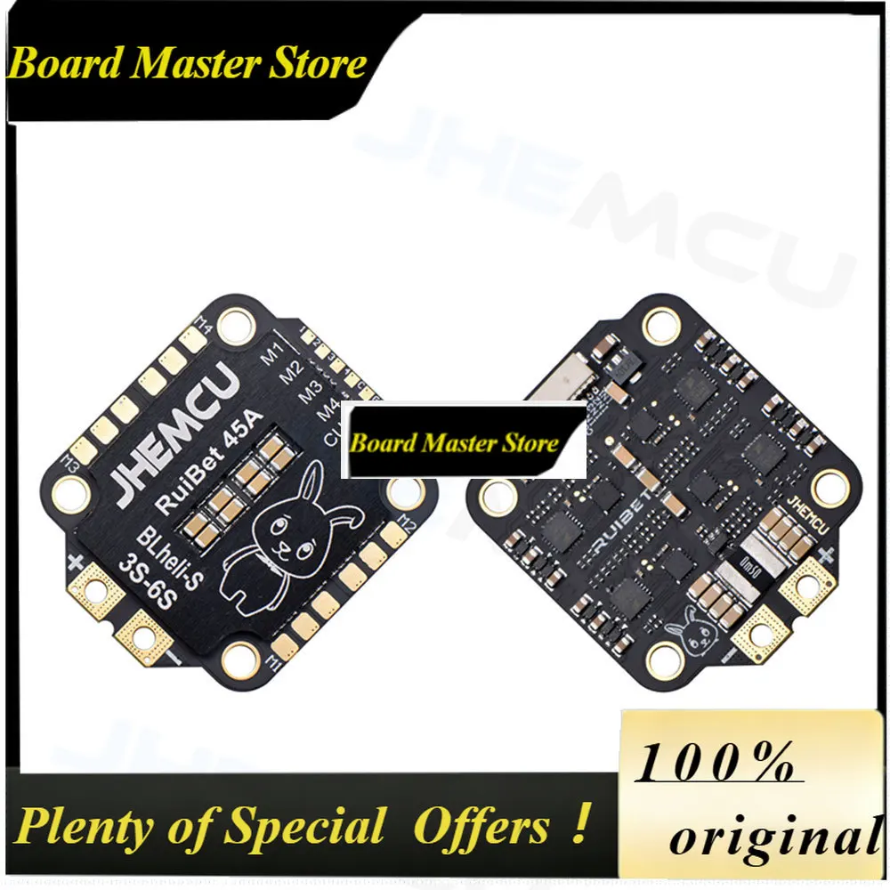 BoMaSJHEMCU RuiBet 45A/55A ESC Bluejay Dshot600 4 en 1 ESC sin escobillas 3-6S 30.5X30.5 M4 para controlador de vuelo RC FPV Freestyle Dron