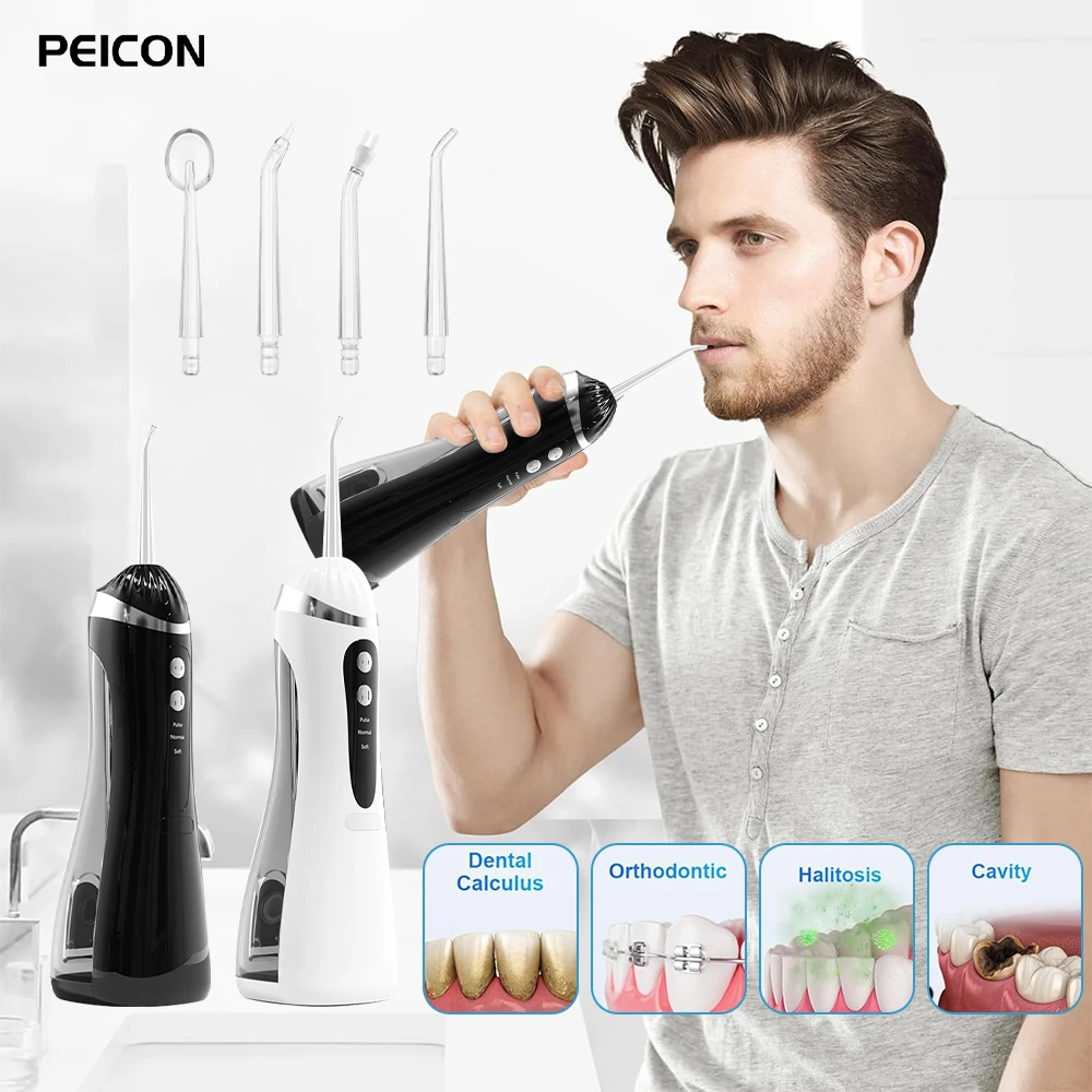 Oral Irrigator Water Flosser Dental Teeth Cleaner Rechargeable Electric Teeth Gums Brace Cleaning Mouth Water Washing Puncher