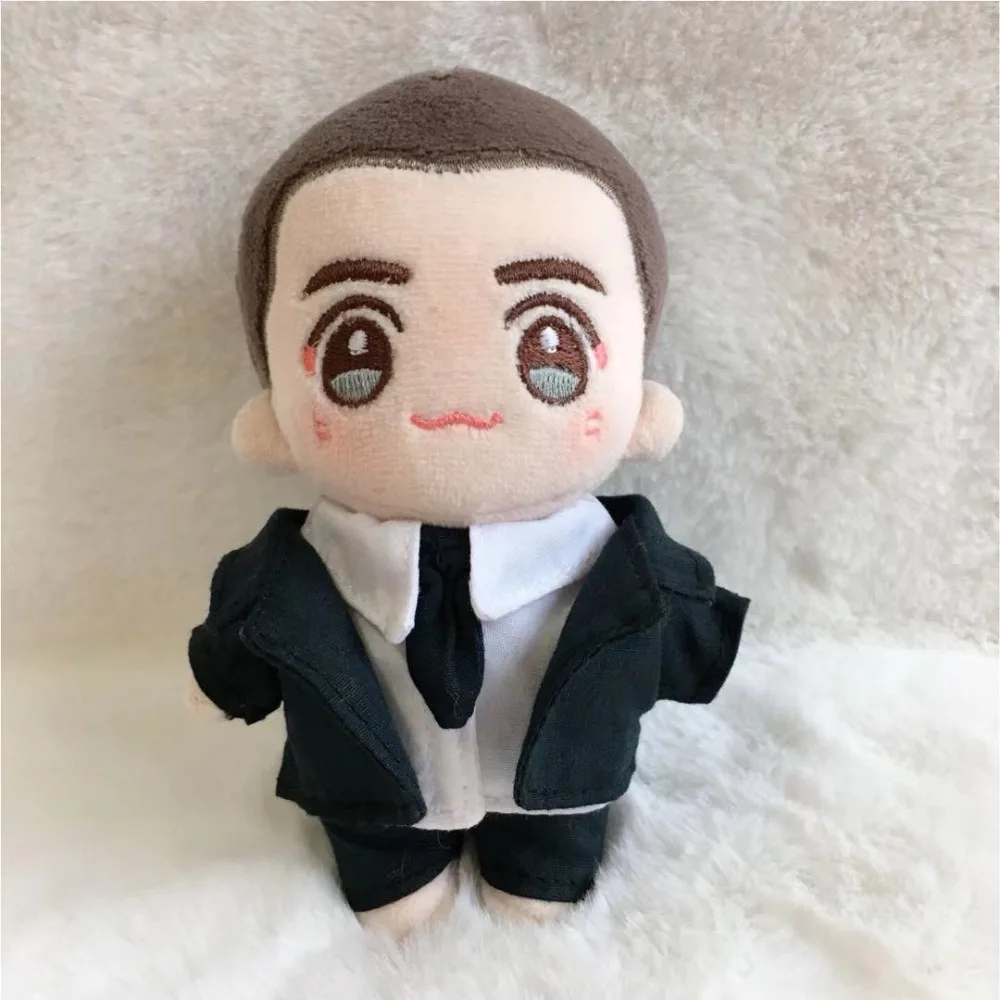 Business Suit Outfit For 10cm Regular Body Doll Solid Color Lapel Coat Shirt Tie Trousers Formal Full Set Doll Clothes