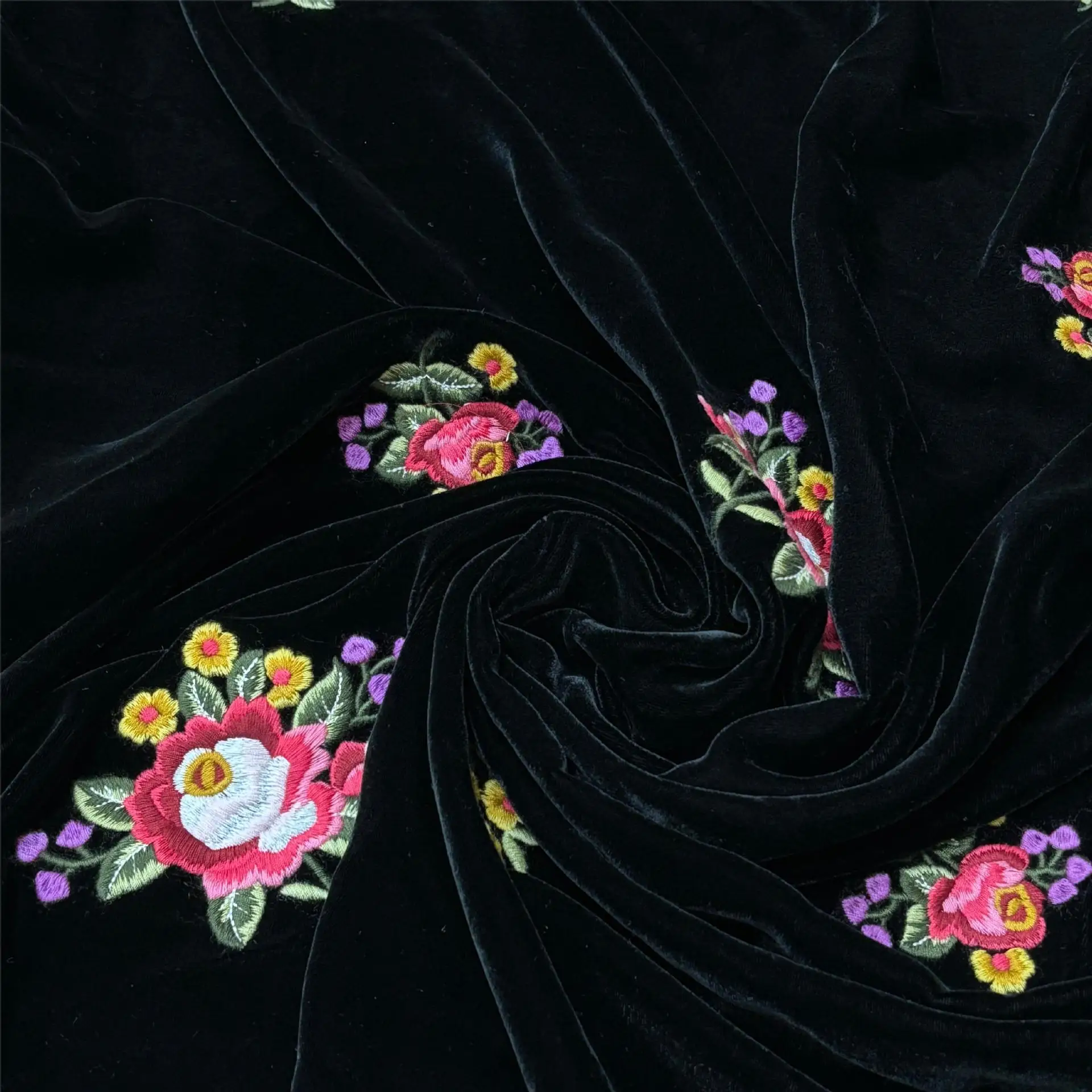 Silk Velvet Woven Embroidery Lining Nightdress Dress and Cheongsam Clothes Fabric