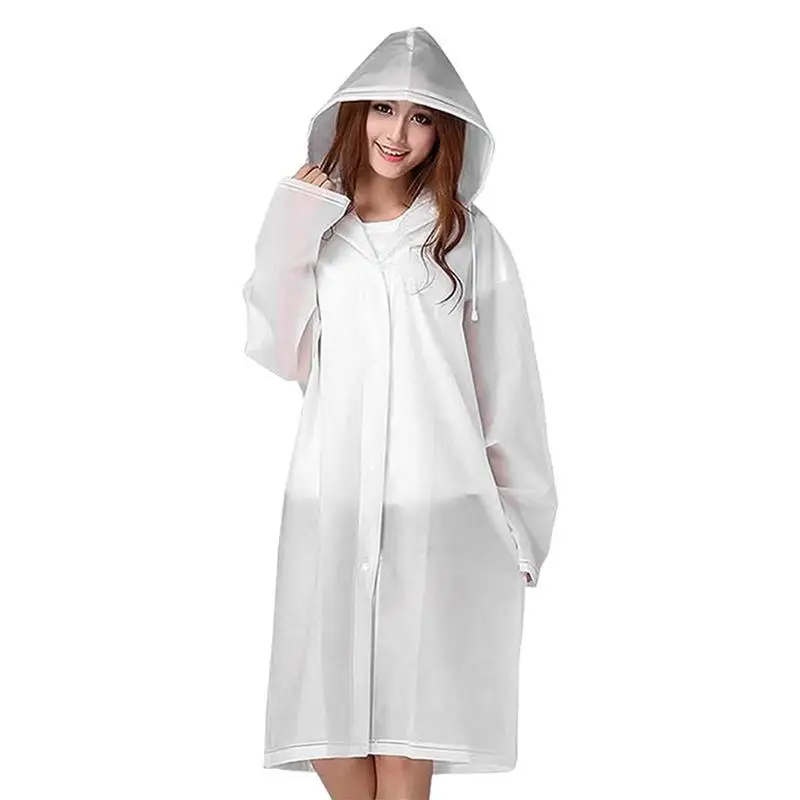 Women Men Raincoat Adult Clear Transparent Camping Rainwear Suit Waterproof Rain Poncho Coat Windproof Rain Gear Rain Cover