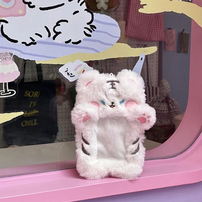 Charming Mini Tiger Soft Toy Card Case 3 Inches Idol Picture Storage Cute Hanging Ornament Girl Gifts