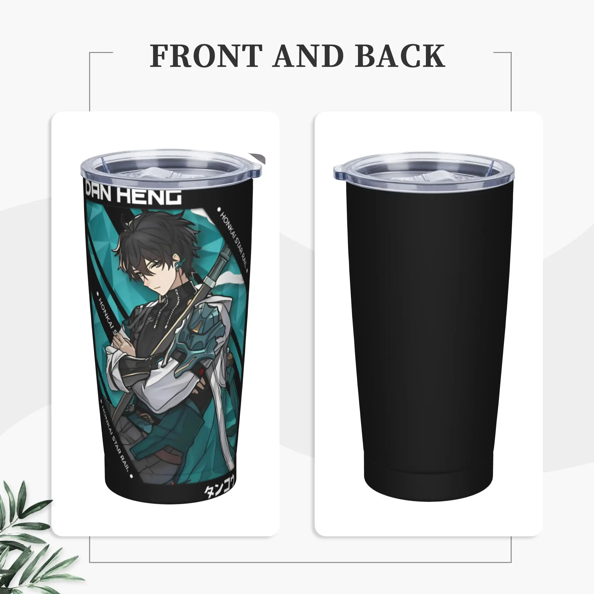 Dan Heng Honkai Star Rail Tumbler Vacuum Insulated Game Anime Thermal Cup Stainless Steel Outdoor Mug Water Bottle, 20oz