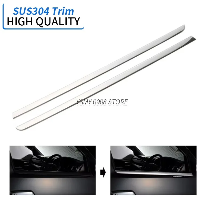 High Quality Stainless Steel Decorative 2PCS Car Window Trim for Toyota Hiace 200 2015+ Cars Styling Exterior Accessories