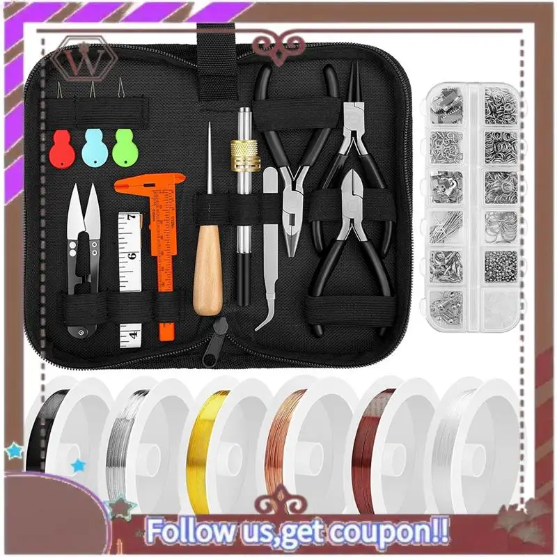 A95D-Advanced Jewelry Making Kit - Tools, Pliers, Wires, Charms For Crafting And Repairing Earrings And Rings