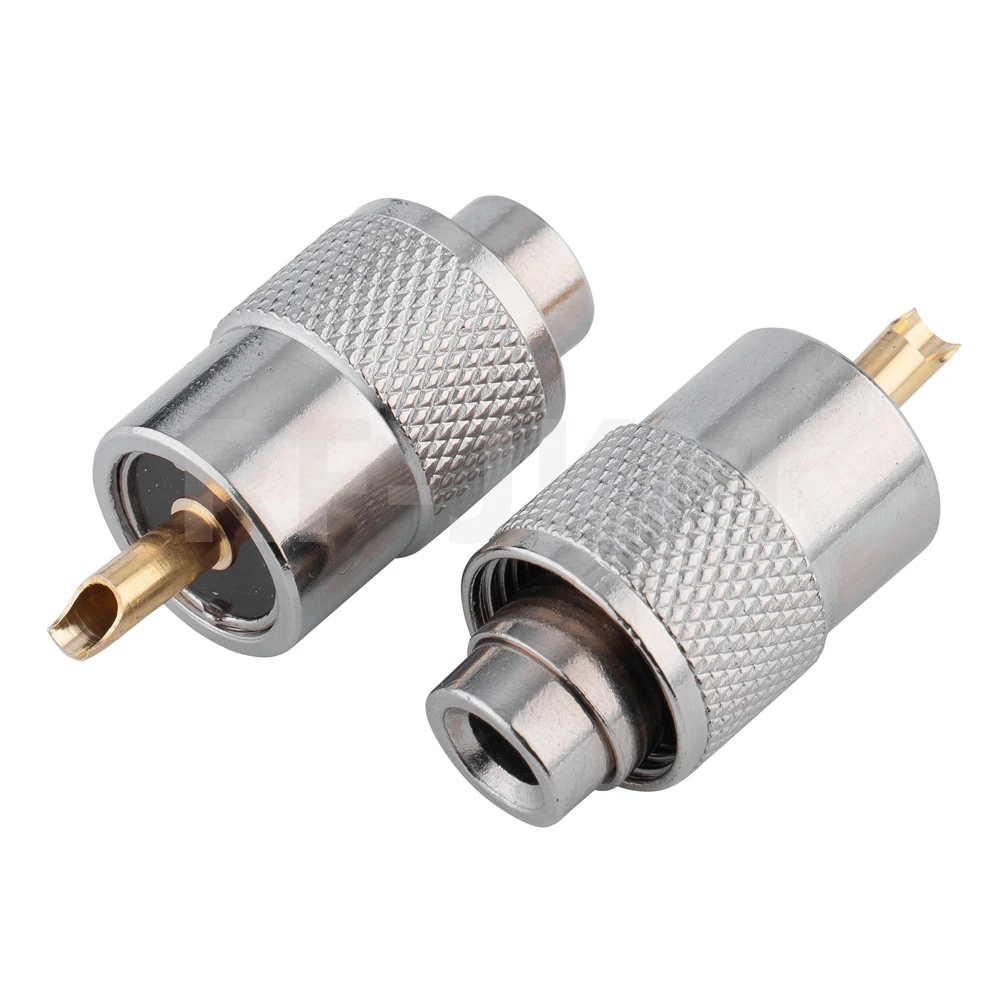 1Pc Screwed Coupling Connector RF UHF Coaxial Male PL259 Plug Crimp RG8U RG58-3 LMR195