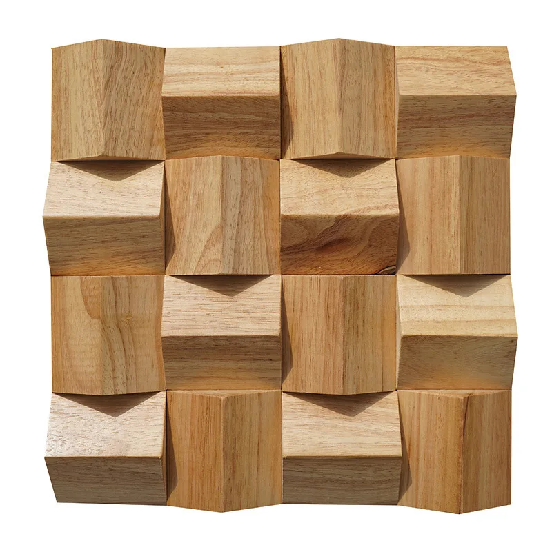 Wood Acoustic Panel Sticker - Self-Adhesive Solid Wood Mosaic, Bass Trap Diffuser for Home Theater KTV Partition