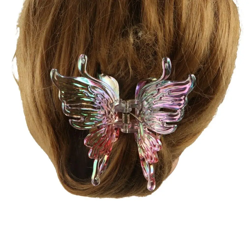 Colorful Liquid Butterfly Hair Claw Claw Clip Headwear Butterfly Crab Clip Acrylic Hair Accessories Large Shark Clip Women