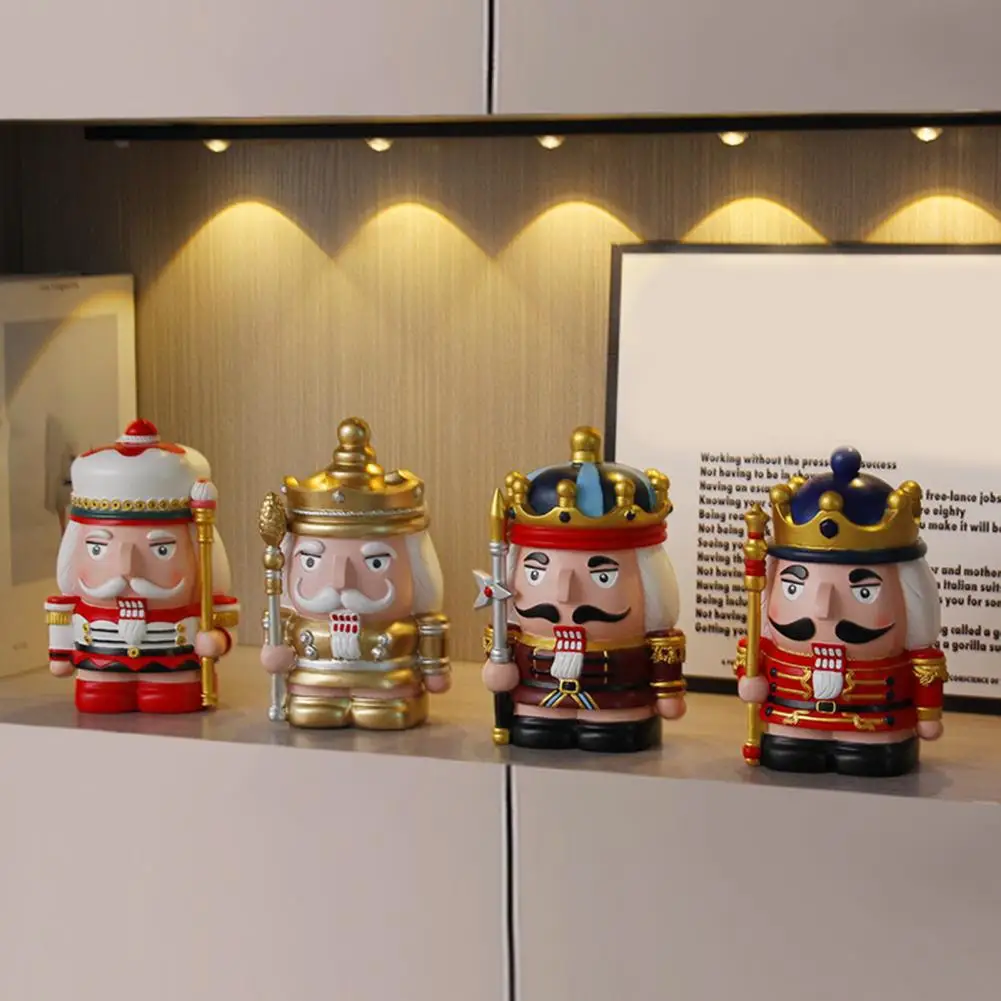 Resin Nutcracker Coin Bank Resin Nutcracker Soldier Coin Bank for Saving Seasonal Cheer Multifunctional Christmas for Holiday