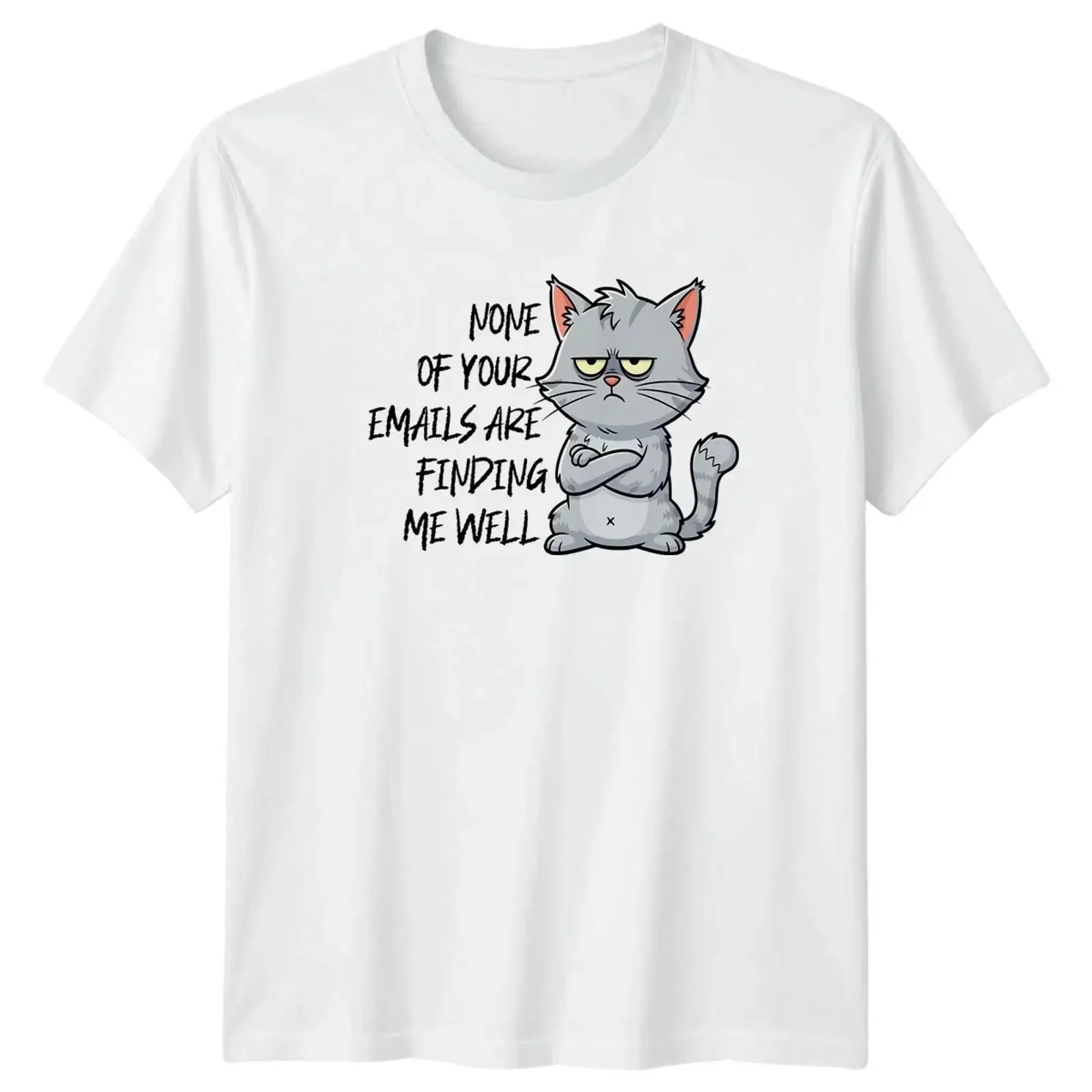 Keine deiner E Mails sind T Shirt sarkastisch Katze Büro Humor Geburtstag Geschenk für Ihn vintage Washed Unisex graphic